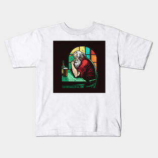 Santa in Bar Kids T-Shirt